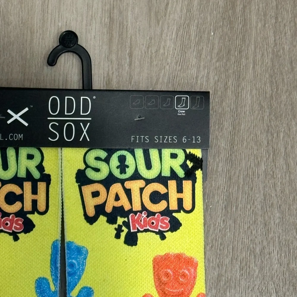 Odd Sox‎ Sour Patch Kida  Novelty Crew Socks Fits Sizes 6-13 Yellow Adult Size